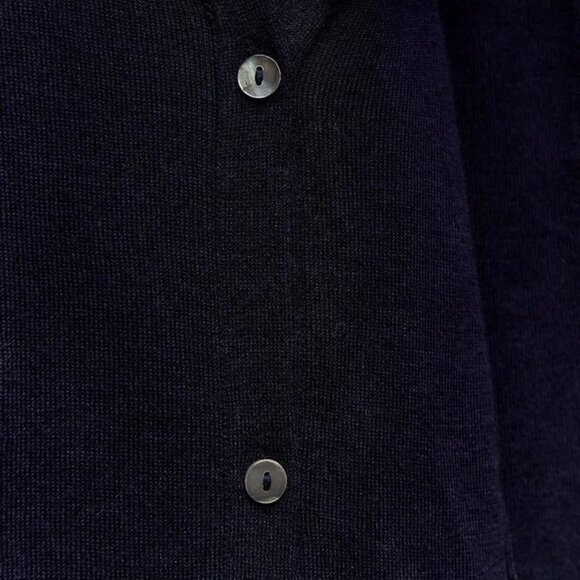 Zara Navy Blue Midi Knit Dress With Side Buttons Size S NWT - Picture 8 of 8